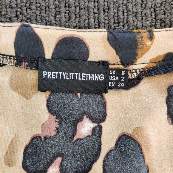 PRETTYLITTLETHING|| ANIMAL PRINT BODYSUIT TOP SIZE 6 - Picture 2 of 10